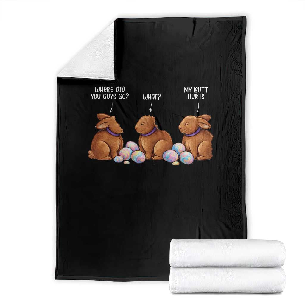 Funny Easter Bunny Throw Blanket Where Did You Guys Go Chocolate TS14 Black Print Your Wear