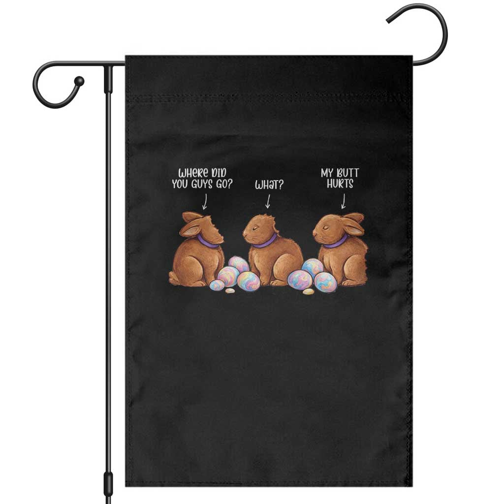 Funny Easter Bunny Garden Flag Where Did You Guys Go Chocolate TS14 Black Print Your Wear
