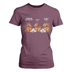 Funny Easter Bunny T Shirt For Women Where Did You Guys Go Chocolate TS14 Maroon Print Your Wear