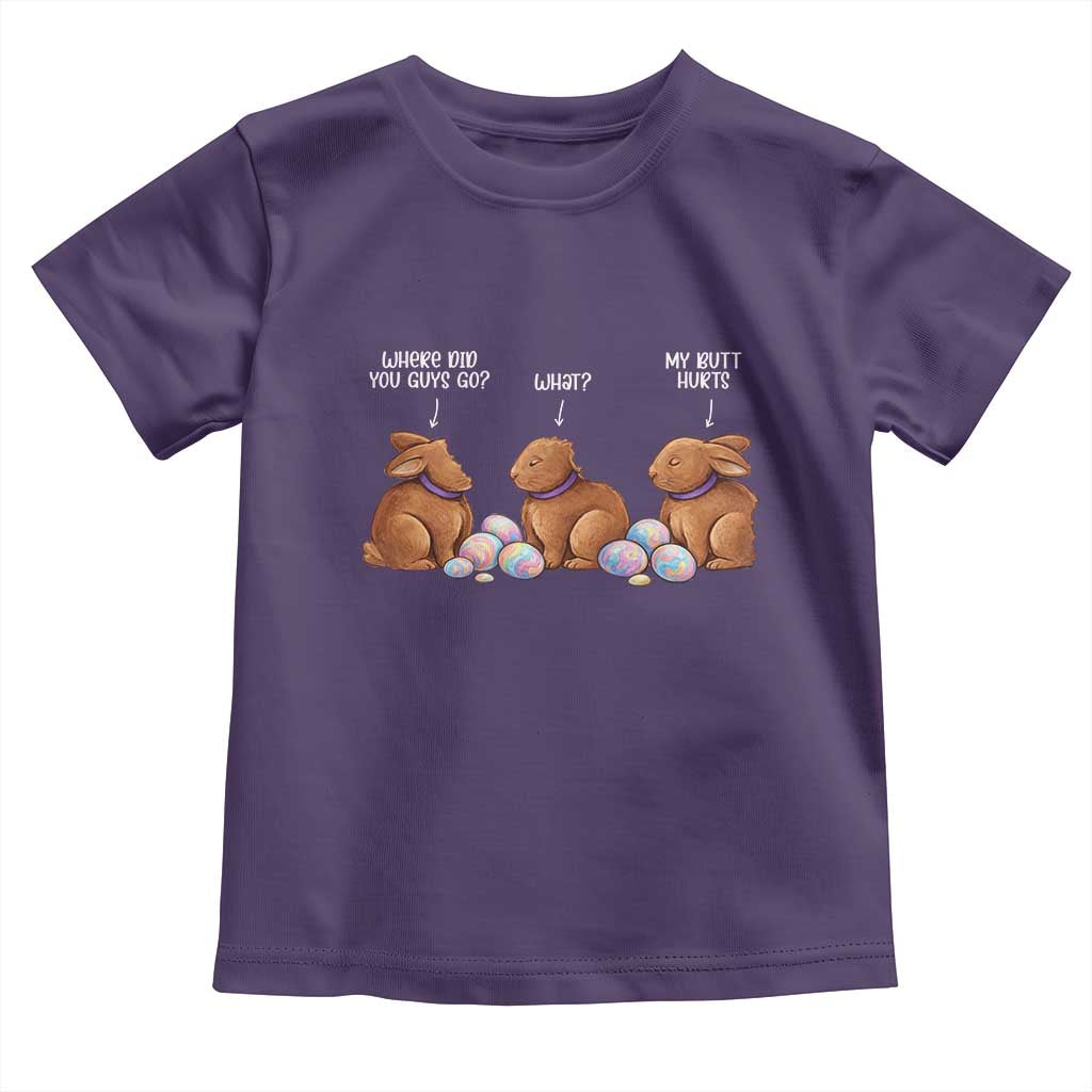 Funny Easter Bunny Toddler T Shirt Where Did You Guys Go Chocolate TS14 Purple Print Your Wear
