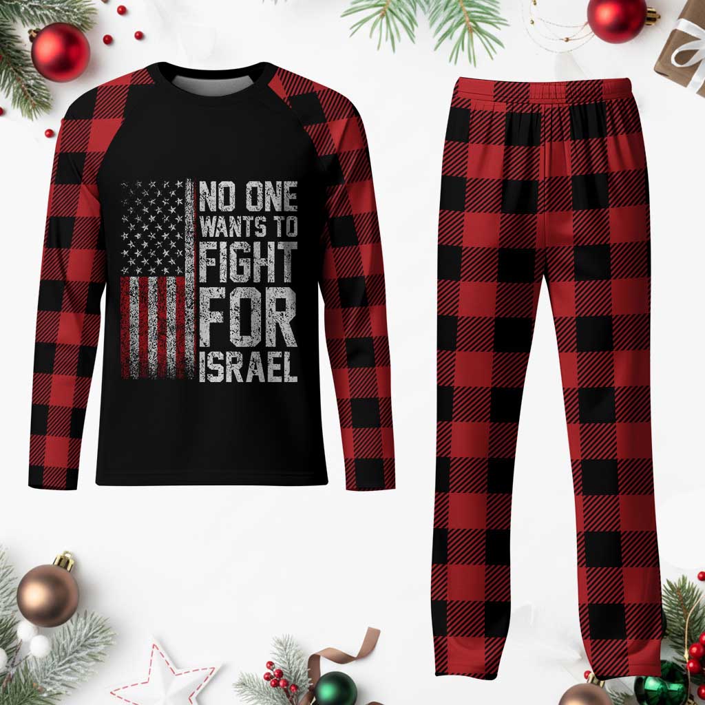 No One Wants To Fight For Israel Plaid Pajama Set Vintage American Flag Anti War Freedom First TS14 Buffalo Plaid Print Your Wear