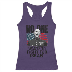 No One Wants To Fight For Israel Racerback Tank Top Marine Veteran American Freedom TS14 Purple Print Your Wear