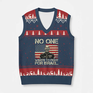No One Wants To Fight For Israel V-Neck Knit Sweater Vest America First Anti War Marine Veteran TS14 Navy Red Print Your Wear