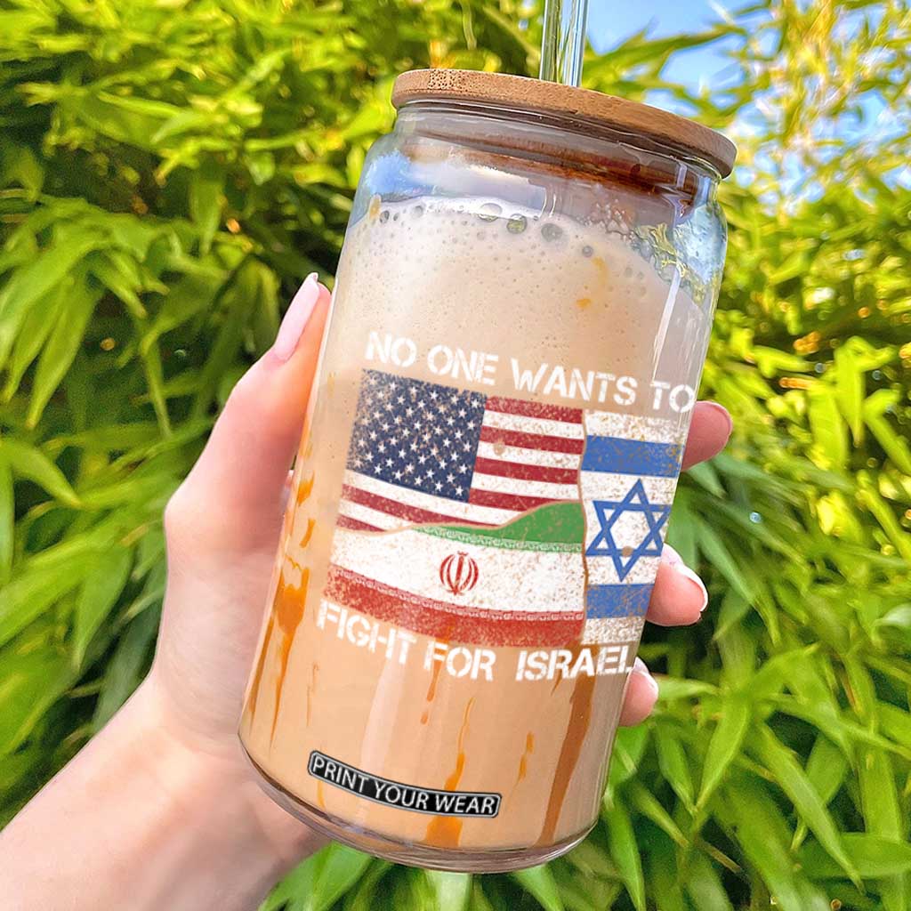 No One Wants To Fight For Israel Glass Can Marine Veteran Freedom Statement TS14 Black Print Your Wear