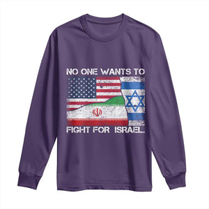 No One Wants To Fight For Israel Long Sleeve Shirt Marine Veteran Freedom Statement TS14 Purple Print Your Wear