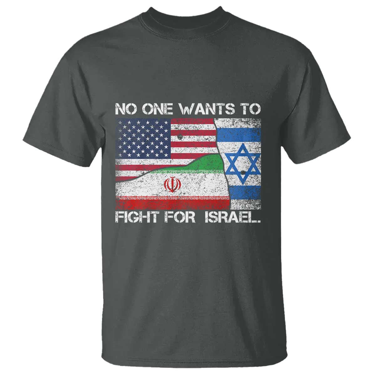 No One Wants To Fight For Israel T Shirt Marine Veteran Freedom Statement TS14 Dark Heather Print Your Wear