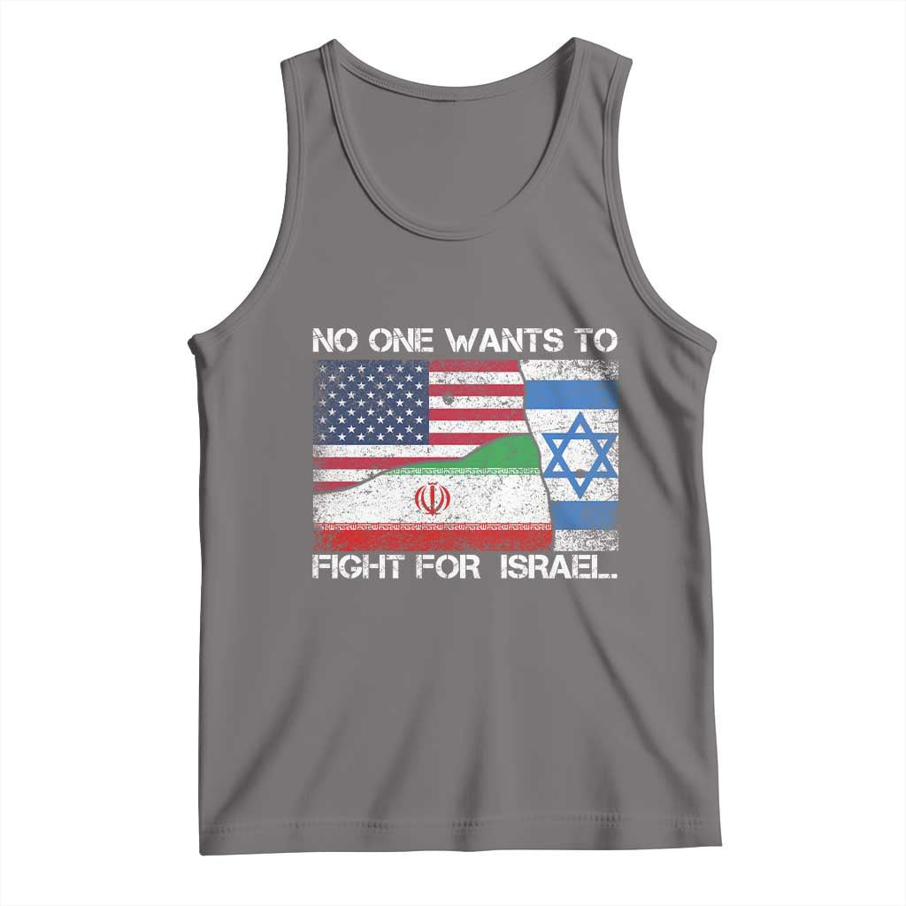 No One Wants To Fight For Israel Tank Top Marine Veteran Freedom Statement TS14 Deep Heather Print Your Wear