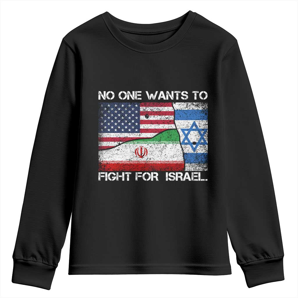 No One Wants To Fight For Israel Youth Sweatshirt Marine Veteran Freedom Statement TS14 Black Print Your Wear