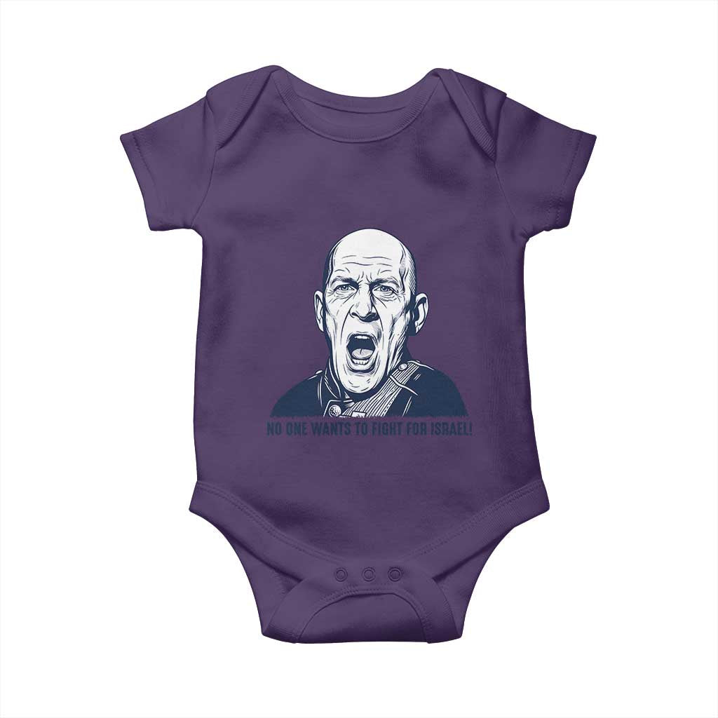 No One Wants To Fight For Israel Baby Onesie Marine Veteran America First Anti War TS14 Purple Print Your Wear