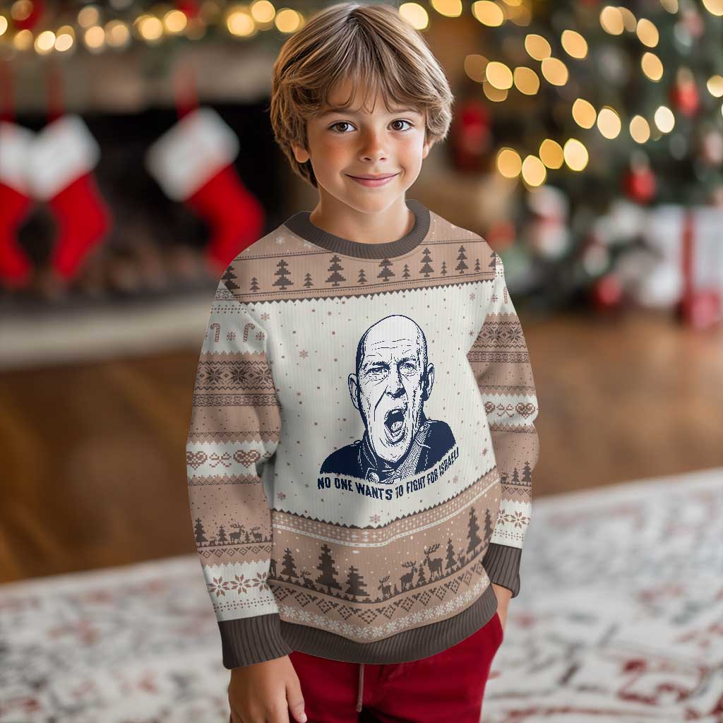 No One Wants To Fight For Israel Ugly Christmas Sweater Marine Veteran America First Anti War TS14 Mocha Mousse Print Your Wear