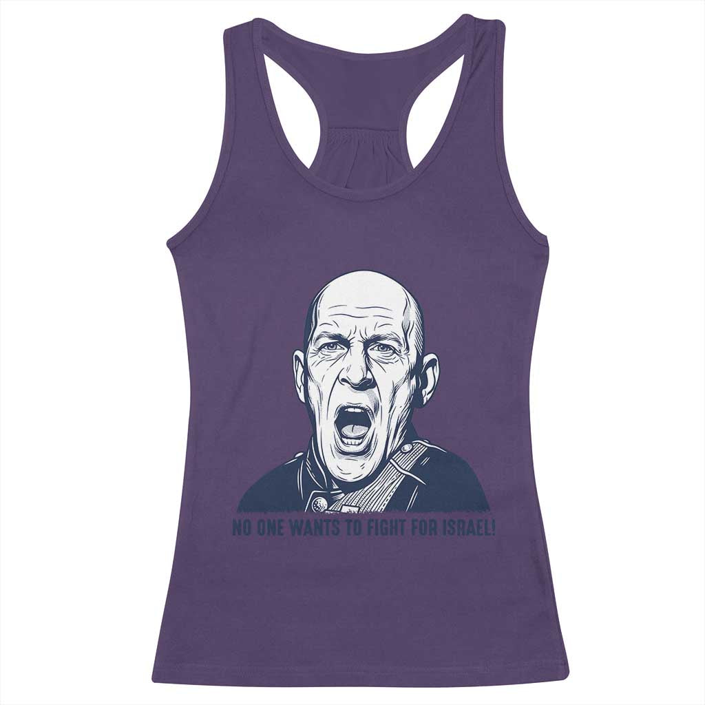 No One Wants To Fight For Israel Racerback Tank Top Marine Veteran America First Anti War TS14 Purple Print Your Wear
