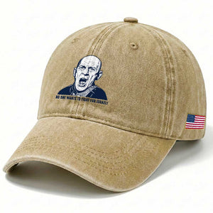 No One Wants To Fight For Israel Washed Cotton Baseball Cap Marine Veteran America First Anti War TS14 Print Your Wear