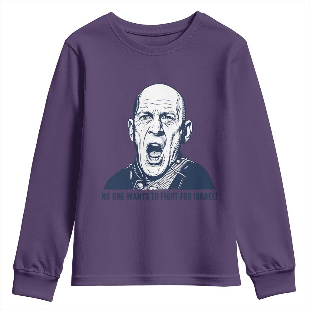 No One Wants To Fight For Israel Youth Sweatshirt Marine Veteran America First Anti War TS14 Purple Print Your Wear
