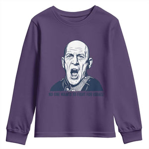 No One Wants To Fight For Israel Youth Sweatshirt Marine Veteran America First Anti War TS14 Purple Print Your Wear