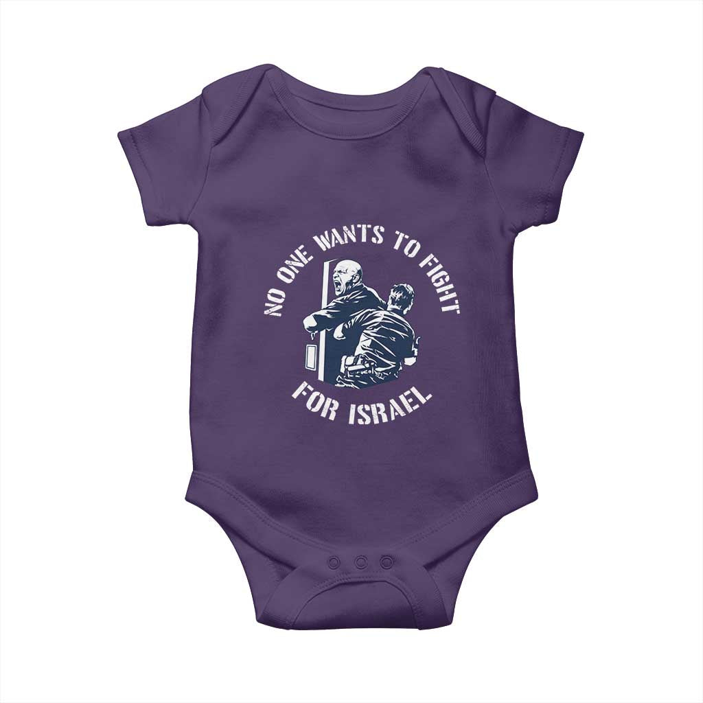 No One Wants To Fight For Israel Baby Onesie Marine Veteran Anti War America First Statement TS14 Purple Print Your Wear
