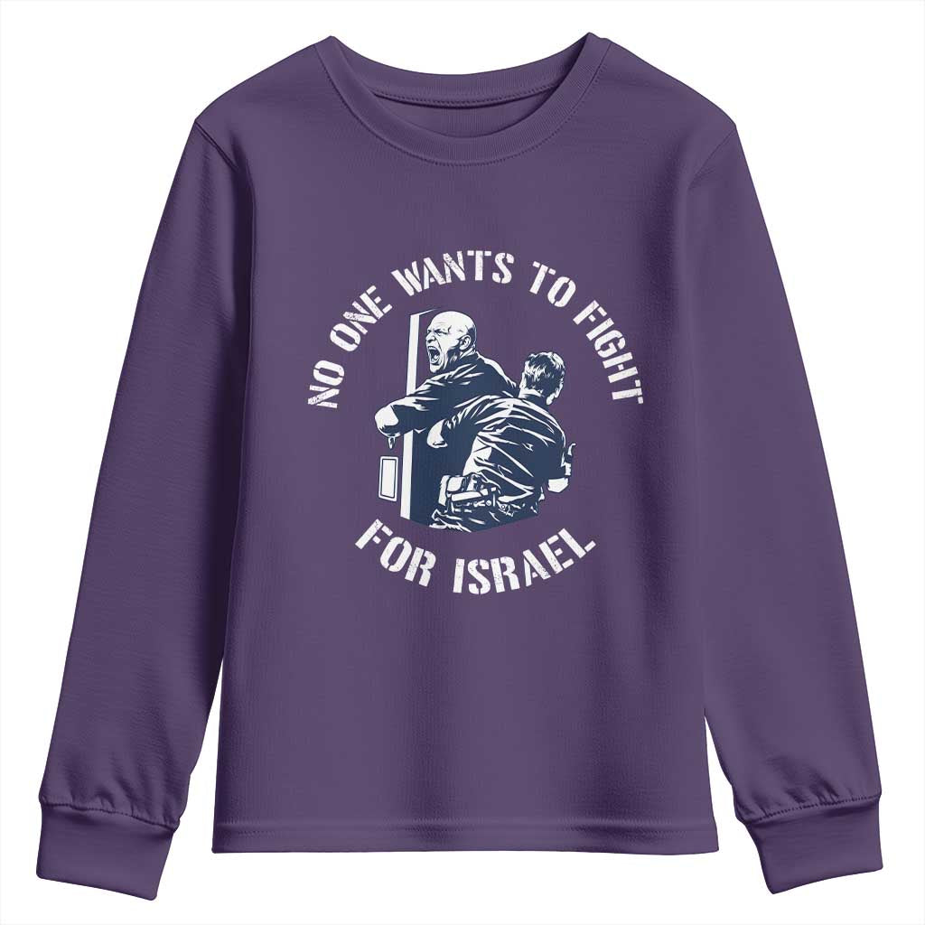 No One Wants To Fight For Israel Youth Sweatshirt Marine Veteran Anti War America First Statement TS14 Purple Print Your Wear