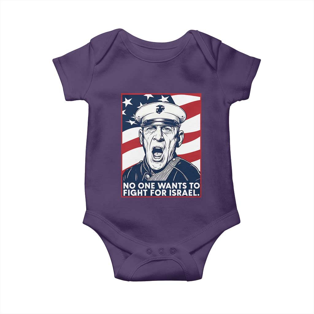 No One Wants To Fight For Israel Baby Onesie US Marine Veteran Anti War TS14 Purple Print Your Wear