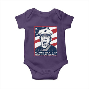 No One Wants To Fight For Israel Baby Onesie US Marine Veteran Anti War TS14 Purple Print Your Wear