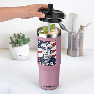 No One Wants To Fight For Israel Flip Straw Tumbler US Marine Veteran Anti War TS14 One Size: 30 oz Light Pink Print Your Wear