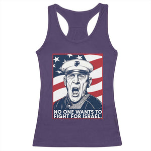 No One Wants To Fight For Israel Racerback Tank Top US Marine Veteran Anti War TS14 Purple Print Your Wear