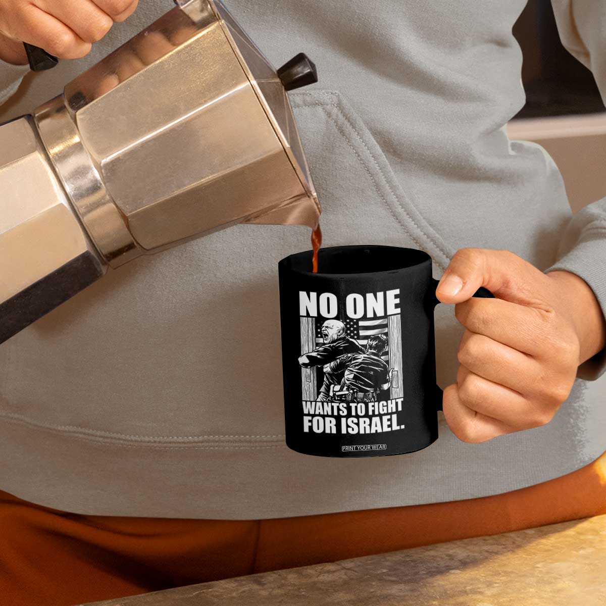 No One Wants To Fight For Israel Coffee Mug US Marine Veteran Anti War America First TS14 Print Your Wear