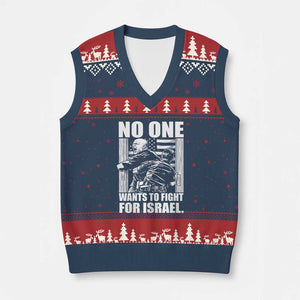 No One Wants To Fight For Israel V-Neck Knit Sweater Vest US Marine Veteran Anti War America First TS14 Navy Red Print Your Wear