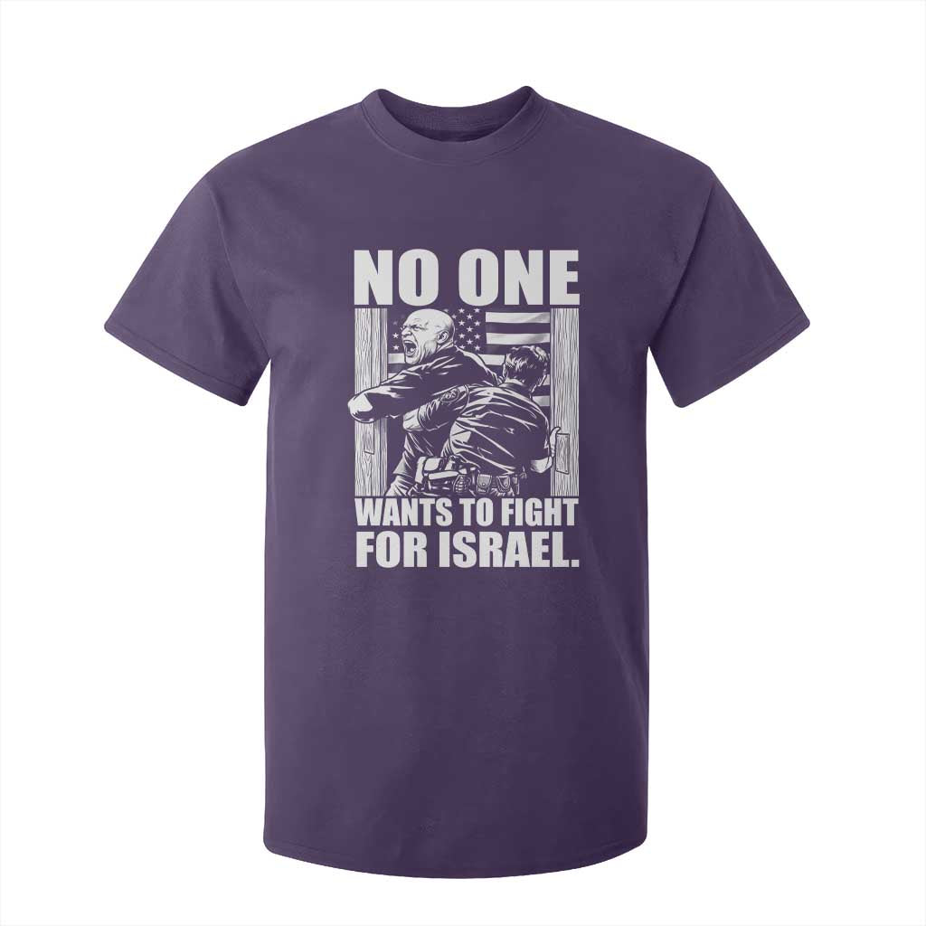 No One Wants To Fight For Israel T Shirt For Kid US Marine Veteran Anti War America First TS14 Purple Print Your Wear