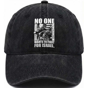 No One Wants To Fight For Israel Washed Cotton Baseball Cap US Marine Veteran Anti War America First TS14 Washed Cap Universal Fit Black Print Your Wear