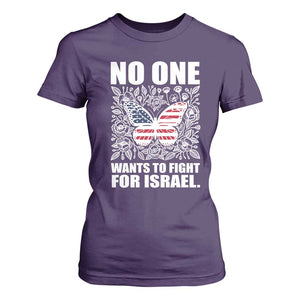 No One Wants To Fight For Israel T Shirt For Women America First Anti War TS14 Purple Print Your Wear