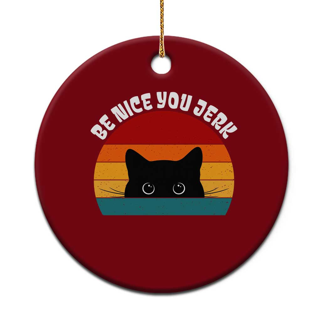 Be Nice You Jerk Ceramic Ornament Funny Cat Sarcastic Quote TS14 1pc Red Print Your Wear