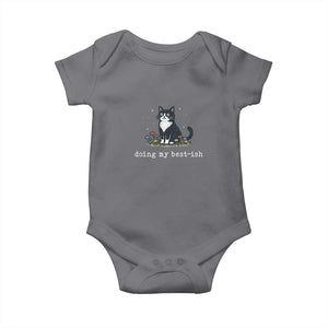 Doing My Best-ish Baby Onesie Funny Cat Sarcastic Joke TS14 Charcoal Print Your Wear