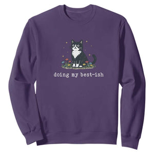 Doing My Best-ish Sweatshirt Funny Cat Sarcastic Joke TS14 Purple Print Your Wear