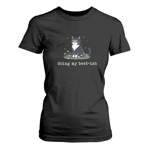 Doing My Best-ish T Shirt For Women Funny Cat Sarcastic Joke TS14 Black Print Your Wear