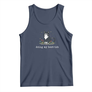 Doing My Best-ish Tank Top Funny Cat Sarcastic Joke TS14 Navy Print Your Wear