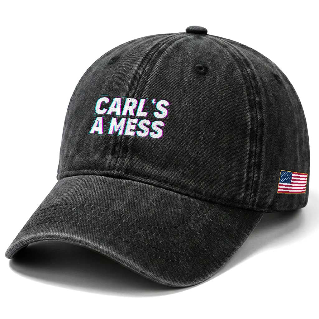Carl's a Mess Washed Cotton Baseball Cap Funny Reality TV TS14 Print Your Wear