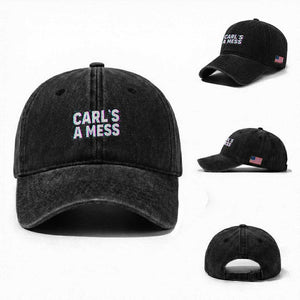 Carl's a Mess Washed Cotton Baseball Cap Funny Reality TV TS14 Washed Cap Universal Fit Black Print Your Wear