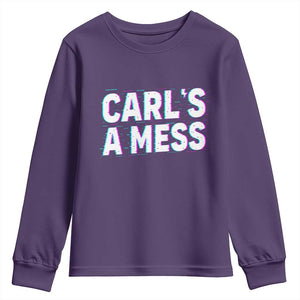 Carl's a Mess Youth Sweatshirt Funny Reality TV TS14 Purple Print Your Wear