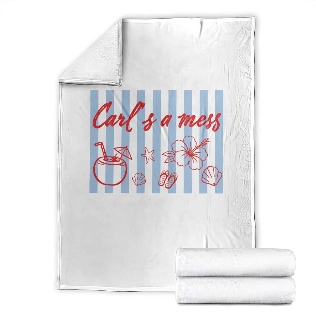 Carl's a Mess Throw Blanket Viral Sarcastic Reality TV TS14 White Print Your Wear