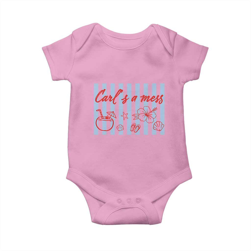 Carl's a Mess Baby Onesie Viral Sarcastic Reality TV TS14 Light Pink Print Your Wear