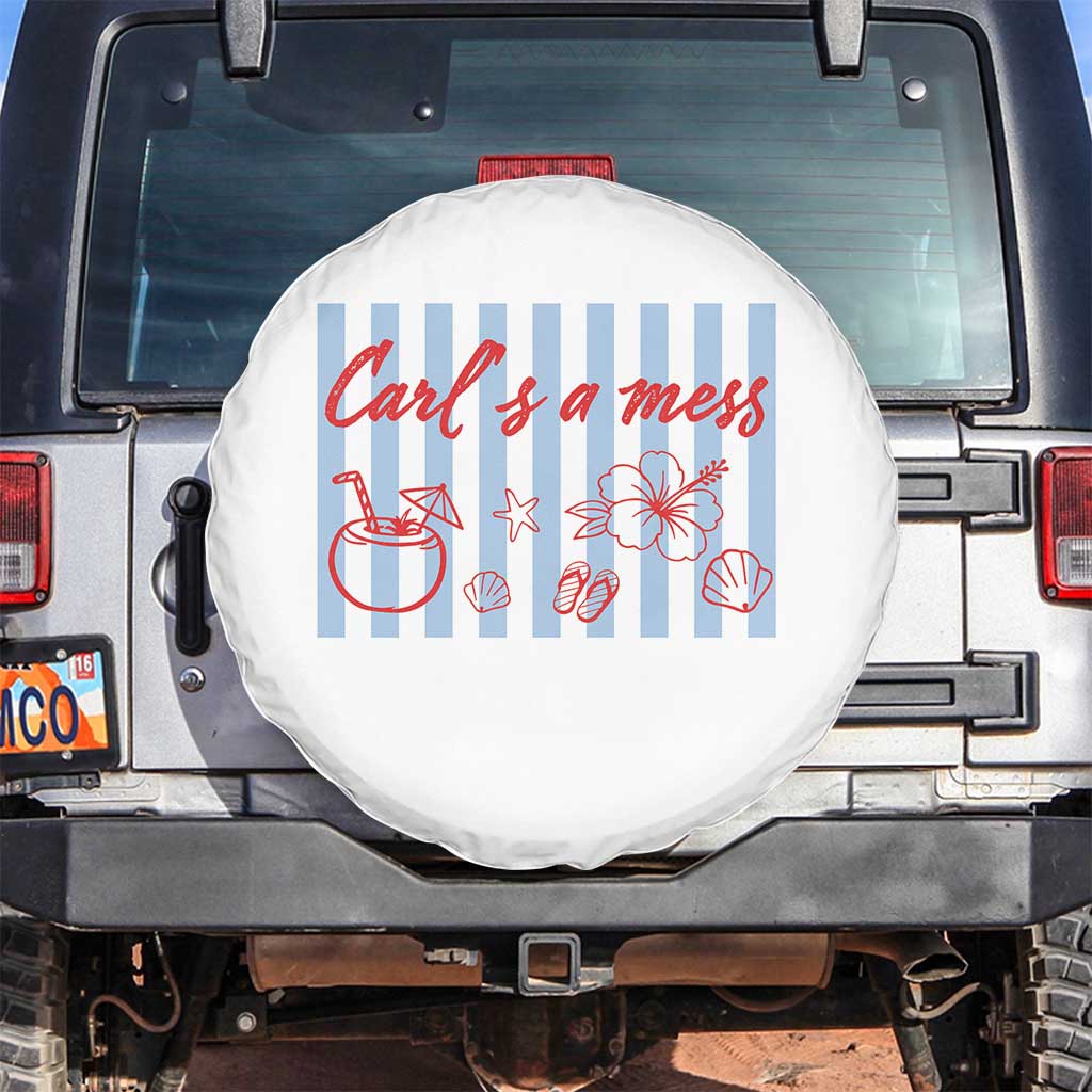 Carl's a Mess Spare Tire Cover Viral Sarcastic Reality TV TS14 No hole White Print Your Wear