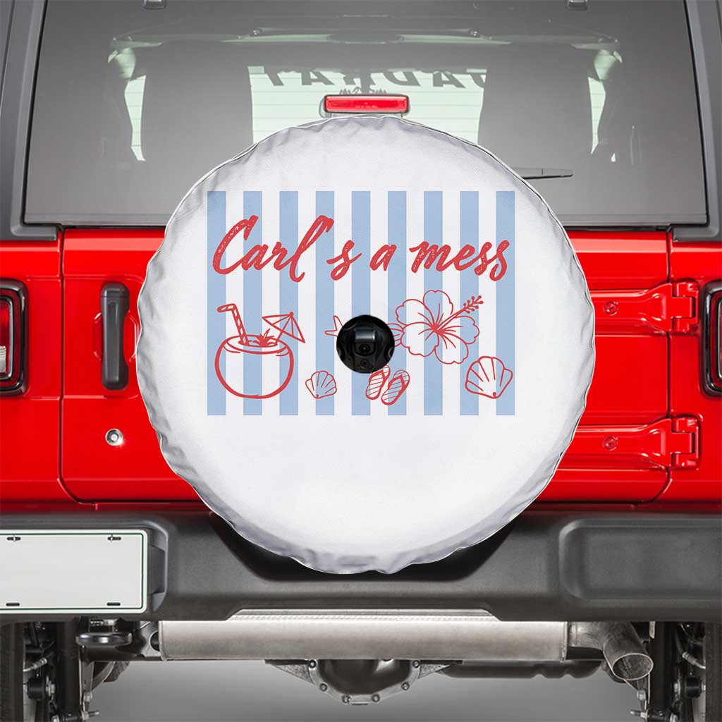 Carl's a Mess Spare Tire Cover Viral Sarcastic Reality TV TS14 White Print Your Wear