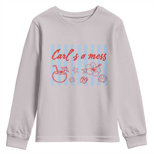 Carl's a Mess Youth Sweatshirt Viral Sarcastic Reality TV TS14 Ice Gray Print Your Wear