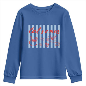Carl's a Mess Youth Sweatshirt Viral Sarcastic Reality TV TS14 Royal Blue Print Your Wear