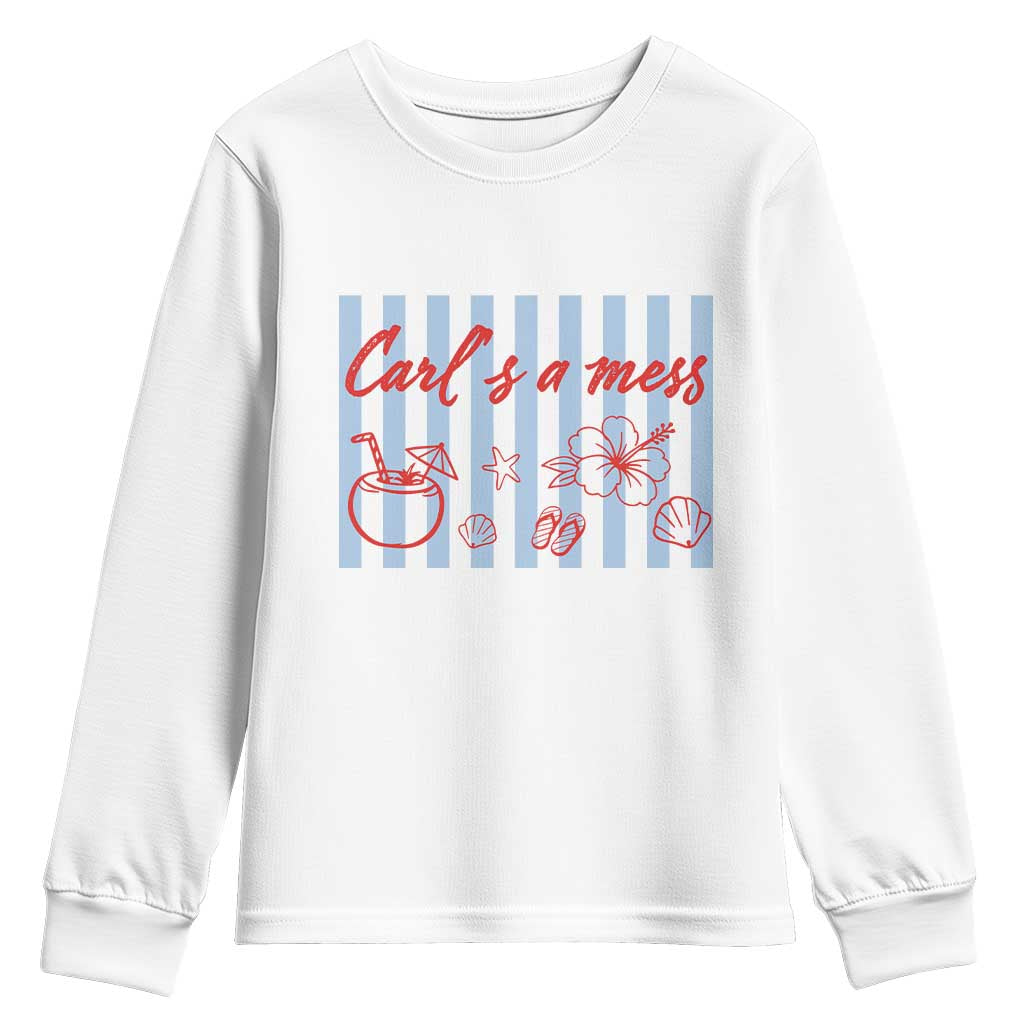 Carl's a Mess Youth Sweatshirt Viral Sarcastic Reality TV TS14 White Print Your Wear