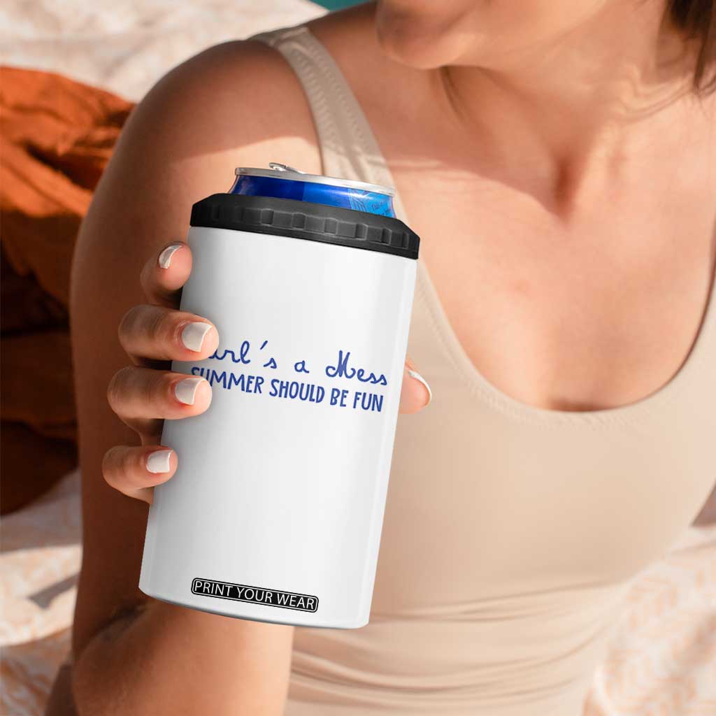 Summer Should be Fun 4 in 1 Can Cooler Tumbler Funny Reality TV Carl's a Mess Meme TS14 Print Your Wear
