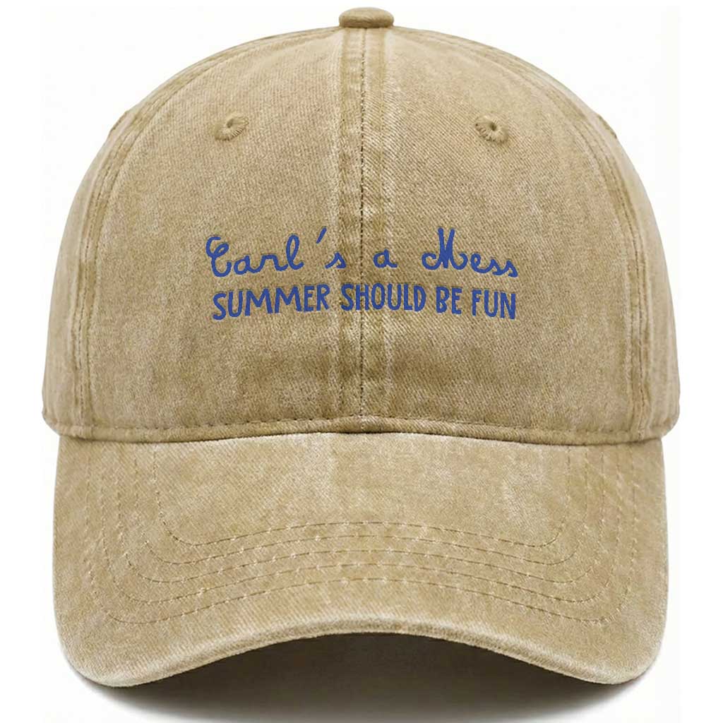 Summer Should be Fun Washed Cotton Baseball Cap Funny Reality TV Carl's a Mess Meme TS14 Print Your Wear