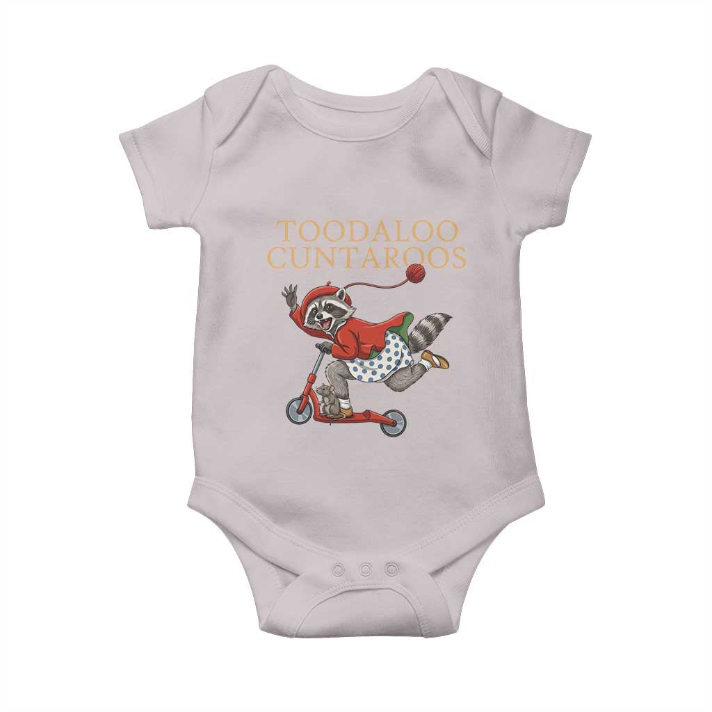 Toodaloo Cuntaroos Baby Onesie Funny Sarcastic Raccoon Inappropriate Meme TS14 Ice Gray Print Your Wear