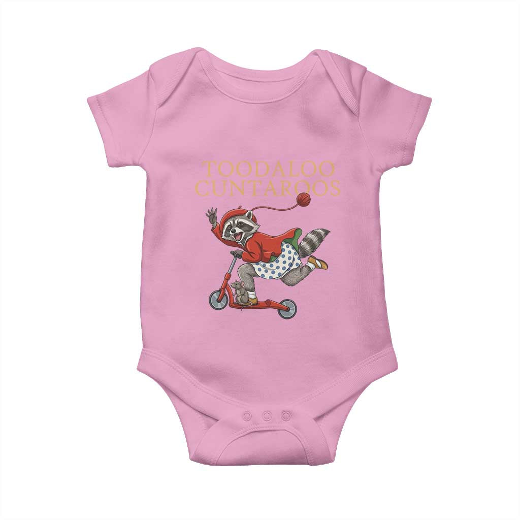 Toodaloo Cuntaroos Baby Onesie Funny Sarcastic Raccoon Inappropriate Meme TS14 Light Pink Print Your Wear