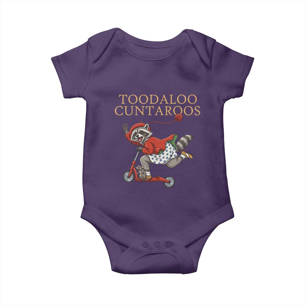 Toodaloo Cuntaroos Baby Onesie Funny Sarcastic Raccoon Inappropriate Meme TS14 Purple Print Your Wear