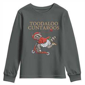Toodaloo Cuntaroos Youth Sweatshirt Funny Sarcastic Raccoon Inappropriate Meme TS14 Dark Heather Print Your Wear